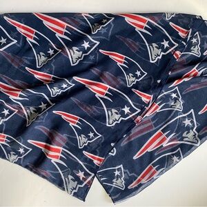 New England Patriots Infinity Scarf Football Sheer Red Blue Pats Logo EUC NFL